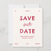 Modern Bright Retro Wavy Frame Photo Wedding Save The Date (Vorderseite)