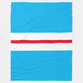 Modern Bright Sky Blue Red White Racing Streifen Fleecedecke