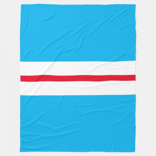 Modern Bright Sky Blue Red White Racing Streifen Fleecedecke (Vorderseite)