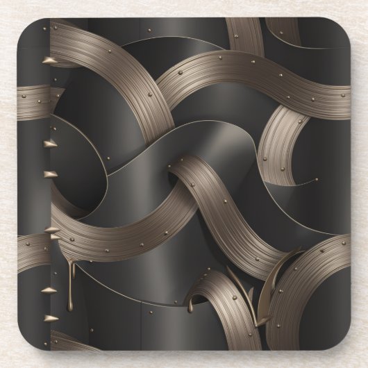 Modern Bronze Flow Coasters – Luxury Table Decor Getränkeuntersetzer (Vorderseite)