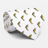 Modern Brook Foreut Fish Blue White Fisherman Krawatte (Gerollt)