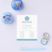 Modern Broom Logo Blue Cleaning Service Flyer (Einzeln)