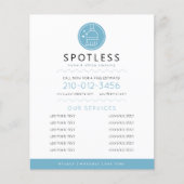 Modern Broom Logo Blue Cleaning Service Flyer (Vorne)