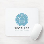 Modern Broom Logo Blue Cleaning Service Mousepad (Mit Mouse)