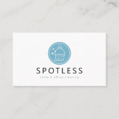 Modern Broom Logo QR Code Cleaning Service Maid Visitenkarte (Vorderseite)