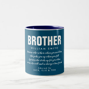 Modern Brother Zitat Cool Blue Zweifarbige Tasse