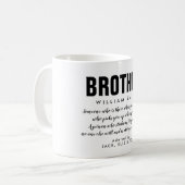 Modern Brother Zitat schwarz-weiß Kaffeetasse (Vorderseite Links)