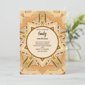 Modern Brown Abstract Geometric Pattern Einladung (Stehend Vorderseite)