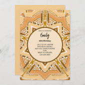 Modern Brown Abstract Geometric Pattern Einladung (Vorne/Hinten)