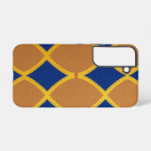 Modern Brown and Blue Geometric Design Samsung Galaxy Hülle (Rückseite (Horizontal))