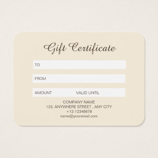 Modern Brown Beige Fall Pumpkin Speckkarte (Rückseite)