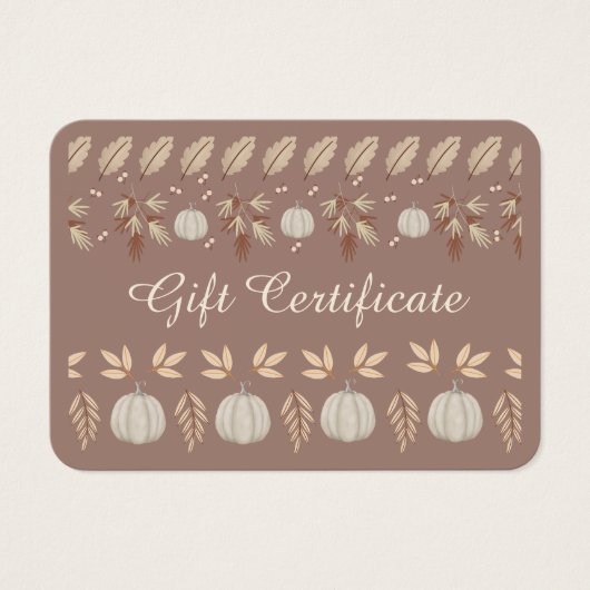 Modern Brown Beige Fall Pumpkin Speckkarte (Vorderseite)