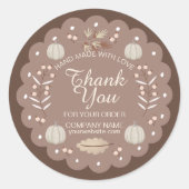 Modern Brown Beige Pumpkin Gewürz Herbst Runder Aufkleber (Vorderseite)