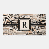 Modern Brown Black Pattern Monogram Schreibtischunterlage (Vorderseite)