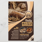 Modern Brown Brown Bakery Shop Backen Catering Flyer (Vorne)