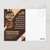 Modern Brown Brown Bakery Shop Backen Catering Postkarte (Rückseite)