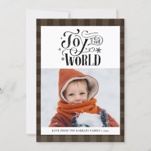 Modern Brown Buffalo Kariert Fun Script einfach Feiertagskarte