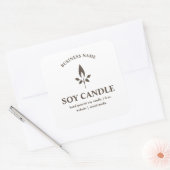Modern Brown Candle Logo Label Quadratischer Aufkleber (Umschlag)
