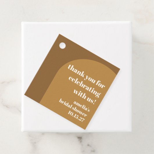 Modern Brown Chic Custom Brautparty Vielen Dank Geschenkanhänger (Beispiel)