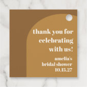 Modern Brown Chic Custom Brautparty Vielen Dank Geschenkanhänger (Rückseite)