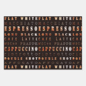 Modern Brown Coffee Espresso Cappuccino Skript Geschenkpapier Set (Vorderseite 3)