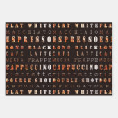 Modern Brown Coffee Espresso Cappuccino Skript Geschenkpapier Set (Vorderseite)