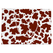 Modern Brown Cow Skin Rodeo Tierdruck Große Geschenktüte (Rückseite)
