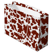 Modern Brown Cow Skin Rodeo Tierdruck Große Geschenktüte (Rückseite Schrägansicht)