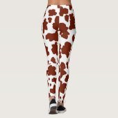 Modern Brown Cow Spots Print Cowboy Bauer Leggings (Rückseite)