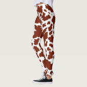Modern Brown Cow Spots Print Cowboy Bauer Leggings (Links)