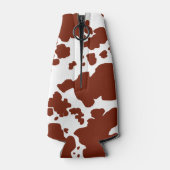 Modern Brown Cow Spots Print Cowboy Flaschenkühler (Rückseite)