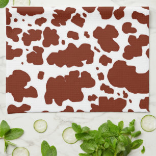 Modern Brown Cow Spots Print Cowboy Geschirrtuch