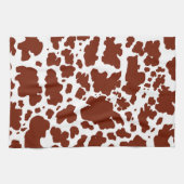 Modern Brown Cow Spots Print Cowboy Geschirrtuch (Horizontal)