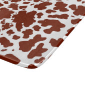 Modern Brown Cow Spots Print Cowboy Schneidebrett (Ecke)