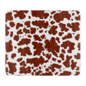 Modern Brown Cow Spots Print Cowboy Schneidebrett (Vorderseite)