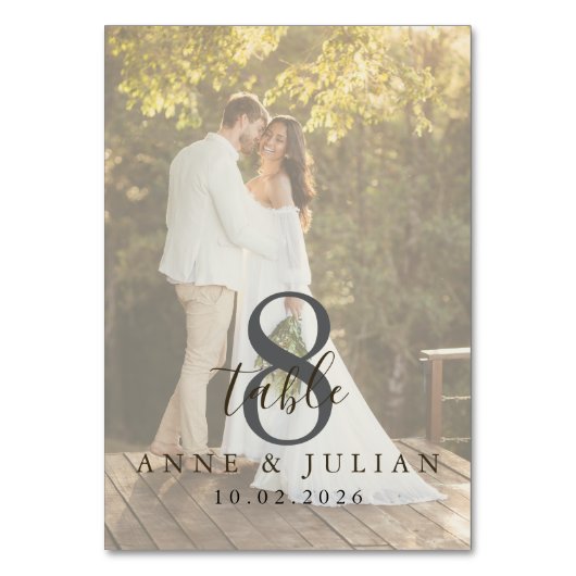 Modern  Brown Daytime Wedding Table Seating Chart  Tischnummer (Rückseite)