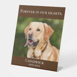Modern Brown Foto Pet Memorial Pedestal Schild hin
