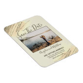 Modern Brown Gold Glitzer Spark Rette Date Foto Magnet (Rechte Seite)