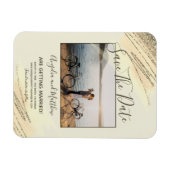 Modern Brown Gold Glitzer Spark Rette Date Foto Magnet (Horizontal)