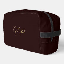 Modern Brown Gold Monogram Mens Womens Travel Gym