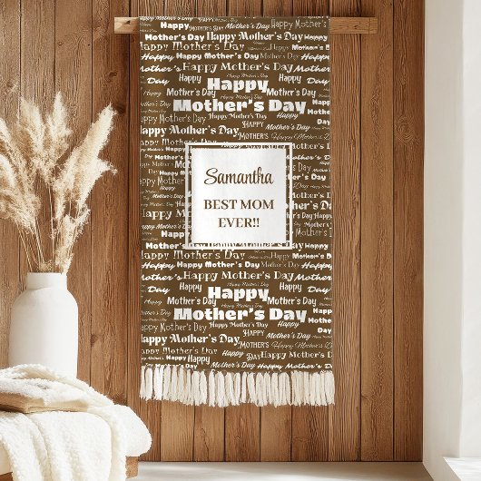 Modern Brown Lettering Mother’s Day Personalized  Sherpadecke