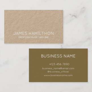 Modern Brown Minimalist Kraft Consultant Visitenkarte