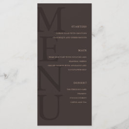 Modern Brown Minimalist Wedding Menükarte