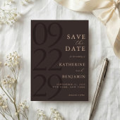 Modern Brown Minimalist Wedding Save The Date