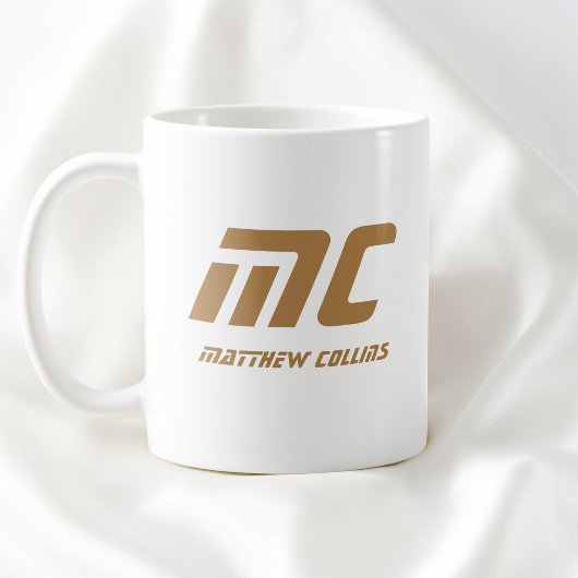 Modern Brown Monogram Name Bold Simple for Ihm Kaffeetasse