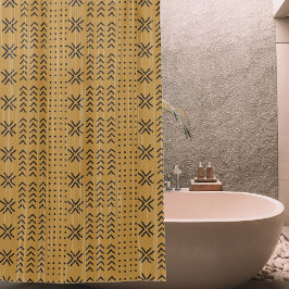 Modern Brown Mudcloth African Pattern Duschvorhang