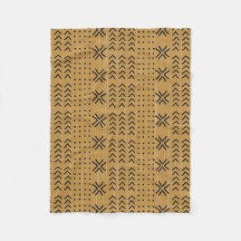 Modern Brown Mudcloth African Pattern Fleecedecke