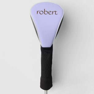Modern Brown Name Trendy Periwinkle Blue Golf Headcover
