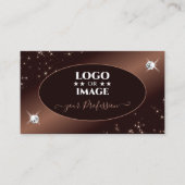 Modern Brown Ombre Glitzer Stars Diamonds Add Logo Visitenkarte (Vorderseite)