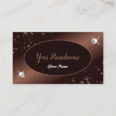 Modern Brown Ombre Glitzer Stars Diamonds Elegant Visitenkarte (Vorderseite)